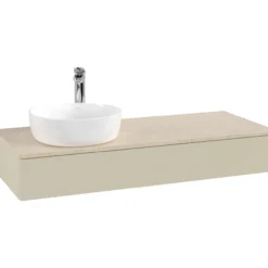 V&b antao servantskap 1 skuff glatt 1200x190x500 venstre m/kranhull m/lys silkegrå/créme