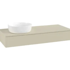 V&b antao servantskap 1 skuff glatt 1200x190x500 venstre m/kranhull silkegrå