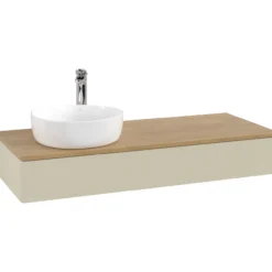 V&b antao servantskap 1 skuff glatt 1200x190x500 venstre m/kranhull silkegrå/eik