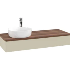 V&b antao servantskap 1 skuff glatt 1200x190x500 venstre m/kranhull silkegrå/valnøtt