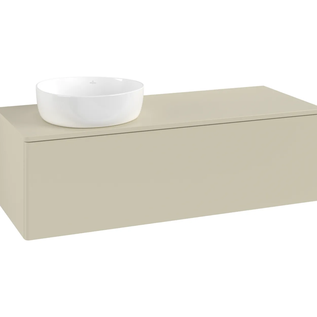 V&b antao servantskap 1 skuff glatt 1200x360x500 venstre m/kranhull silkegrå