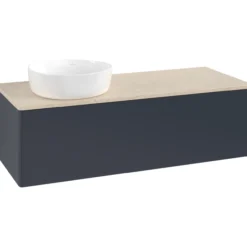 V&b antao servantskap 1 skuff glatt 1200x360x500 venstre u/kranhull blå/créme