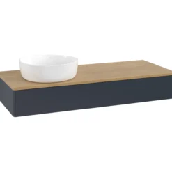 V&b antao servantskap 1 skuff glatt 1200x190x500 venstre u/kranhull blå/eik