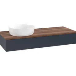 V&b antao servantskap 1 skuff glatt 1200x190x500 venstre u/kranhull blå/valnøtt