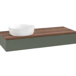 V&b antao servantskap 1 skuff glatt 1200x190x500 venstre u/kranhull grønn/valnøtt