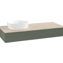 V&b antao servantskap 1 skuff glatt 1200x190x500 venstre u/kranhull grønn/créme