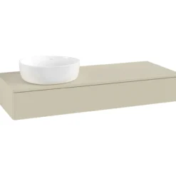 V&b antao servantskap 1 skuff glatt 1200x190x500 venstre u/kranhull m/lys silkegrå
