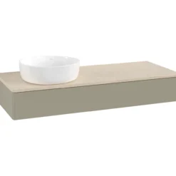 V&b antao servantskap 1 skuff glatt 1200x190x500 venstre u/kranhull m/lys stengrå/créme