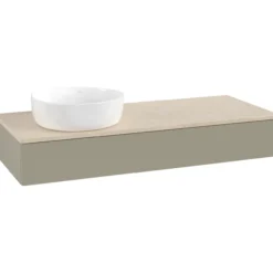 V&b antao servantskap 1 skuff glatt 1200x190x500 venstre u/kranhull stengrå/créme