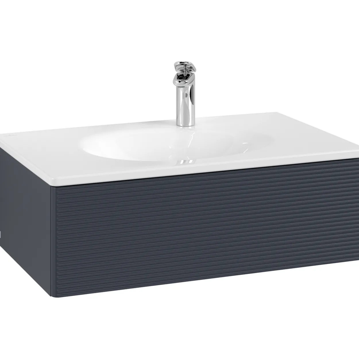 V&b antao servantskap 1 skuff rillet 788x256x496 blå