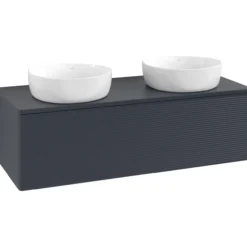 V&b antao servantskap 1 skuff rillet 1200x360x500 for 2 serv. m/kranhull blå