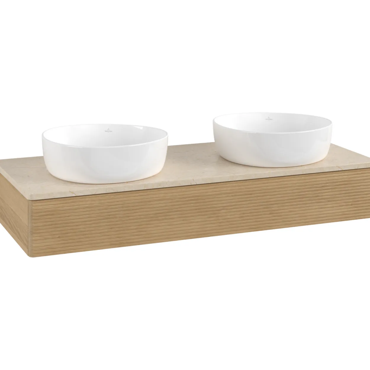 V&b antao servantskap 1 skuff rillet 1200x190x500 for 2 serv. u/kranhull eik/créme