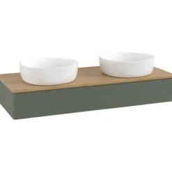 V&b antao servantskap 1 skuff rillet 1200x190x500 for 2 serv. u/kranhull grønn/eik
