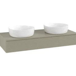 V&b antao servantskap 1 skuff rillet 1200x190x500 for 2 serv. u/kranhull stengrå