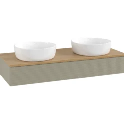 V&b antao servantskap 1 skuff rillet 1200x190x500 for 2 serv. u/kranhull stengrå/eik