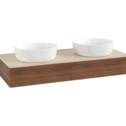 V&b antao servantskap 1 skuff rillet 1200x190x500 for 2 serv. u/kranhull valnøtt/créme