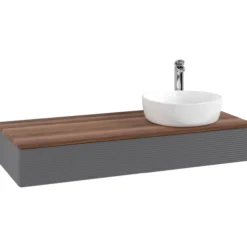 V&b antao servantskap 1 skuff rillet 1200x190x500 høyre m/kranhull antrasitt/valnøtt