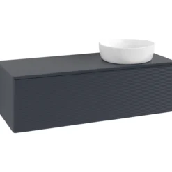 V&b antao servantskap 1 skuff rillet 1200x360x500 høyre m/kranhull blå