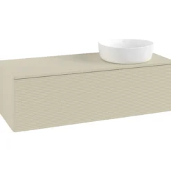 V&b antao servantskap 1 skuff rillet 1200x360x500 høyre m/kranhull silkegrå
