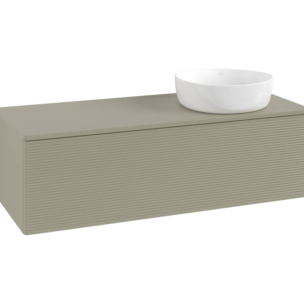 V&b antao servantskap 1 skuff rillet 1200x360x500 høyre m/kranhull stengrå