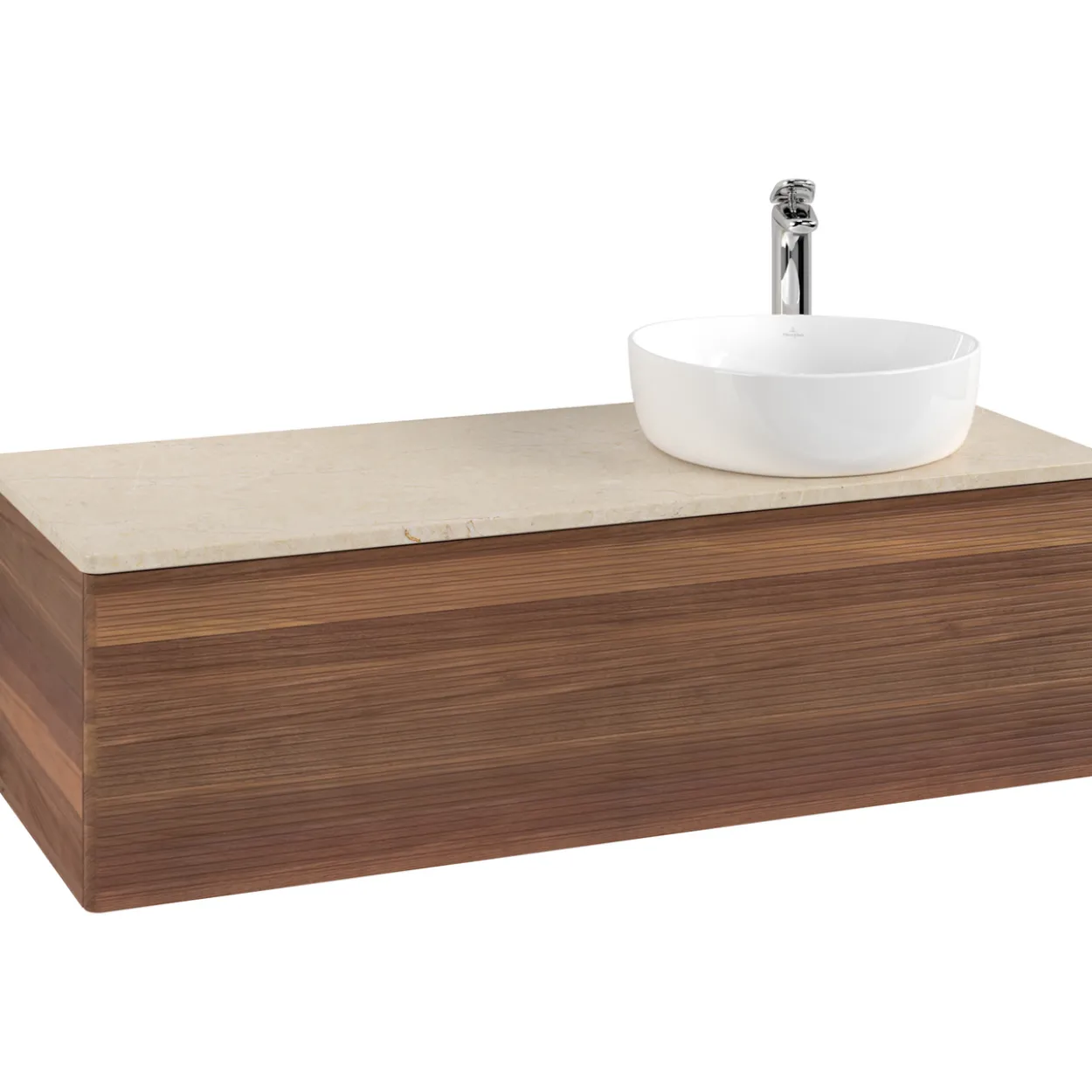 V&b antao servantskap 1 skuff rillet 1200x360x500 høyre m/kranhull valnøtt/créme
