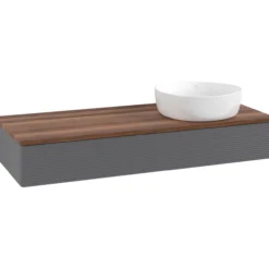 V&b antao servantskap 1 skuff rillet 1200x190x500 høyre u/kranhull antrasitt/valnøtt