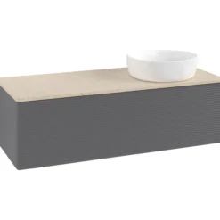 V&b antao servantskap 1 skuff rillet 1200x360x500 høyre u/kranhull antrasitt/créme