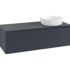 V&b antao servantskap 1 skuff rillet 1200x360x500 høyre u/kranhull blå
