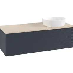 V&b antao servantskap 1 skuff rillet 1200x360x500 høyre u/kranhull blå/créme