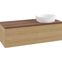 V&b antao servantskap 1 skuff rillet 1200x360x500 høyre u/kranhull eik/valnøtt