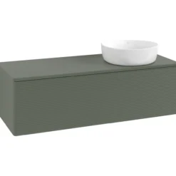 V&b antao servantskap 1 skuff rillet 1200x360x500 høyre u/kranhull grønn