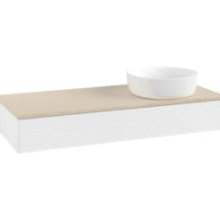 V&b antao servantskap 1 skuff rillet 1200x190x500 høyre u/kranhull matt hvit/créme