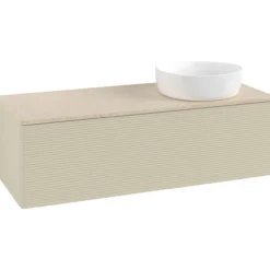 V&b antao servantskap 1 skuff rillet 1200x360x500 høyre u/kranhull silkegrå/créme