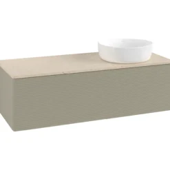 V&b antao servantskap 1 skuff rillet 1200x360x500 høyre u/kranhull stengrå/créme
