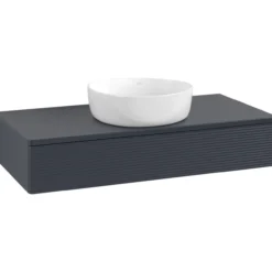 V&b antao servantskap 1 skuff rillet 1000x190x500 m/kranhull blå