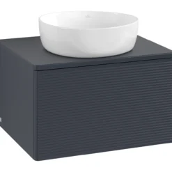 V&b antao servantskap 1 skuff rillet 600x360x500 m/kranhull blå