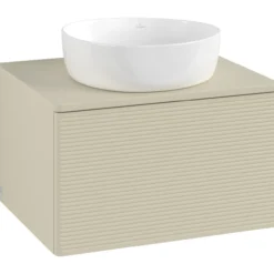 V&b antao servantskap 1 skuff rillet 600x360x500 m/kranhull silkegrå