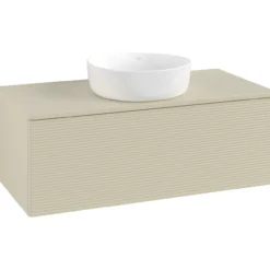 V&b antao servantskap 1 skuff rillet 1000x360x500 m/kranhull silkegrå