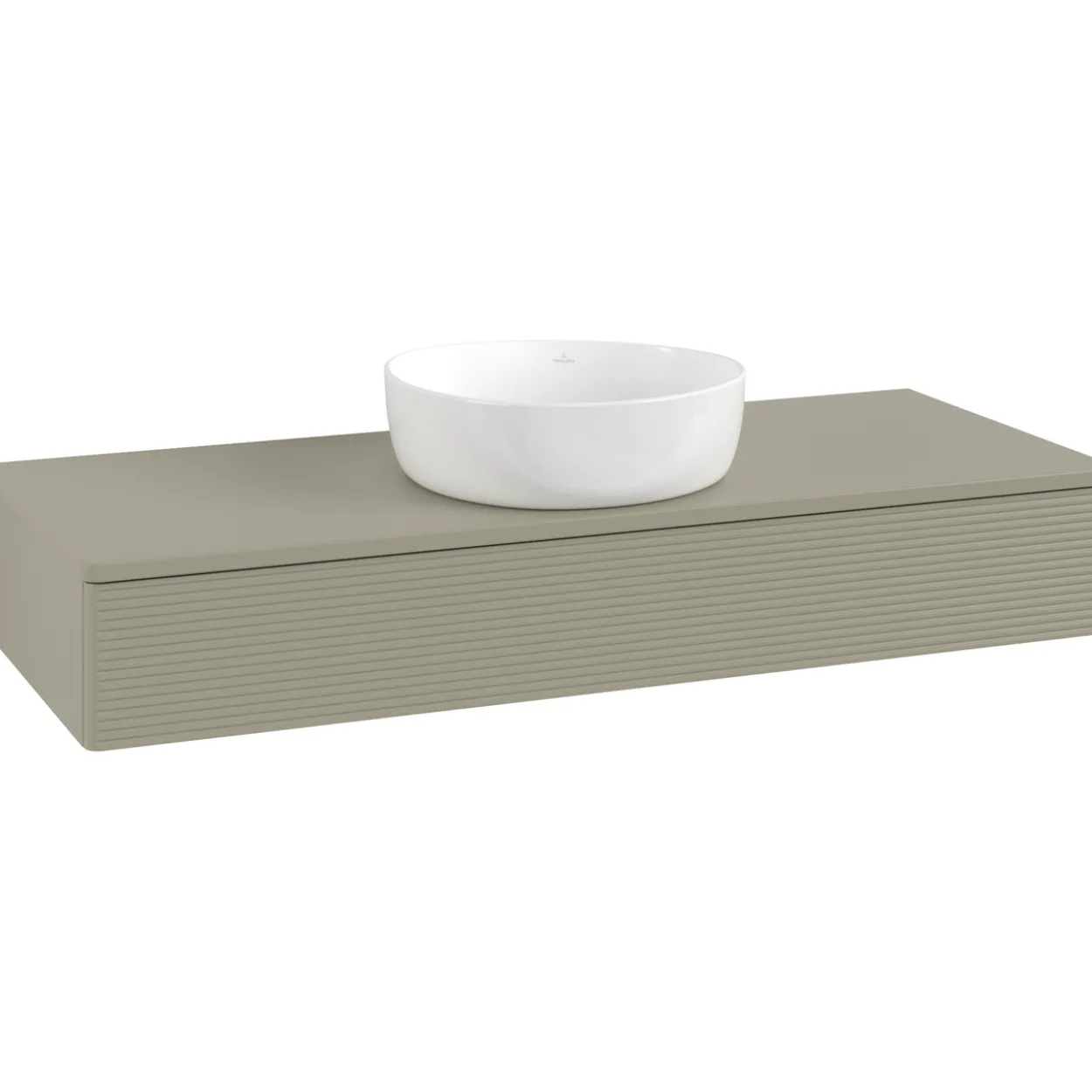 V&b antao servantskap 1 skuff rillet 1200x190x500 m/kranhull stengrå