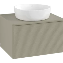 V&b antao servantskap 1 skuff rillet 600x360x500 m/kranhull stengrå