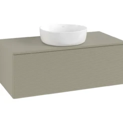 V&b antao servantskap 1 skuff rillet 1000x360x500 m/kranhull stengrå