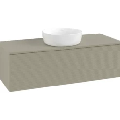 V&b antao servantskap 1 skuff rillet 1200x360x500 m/kranhull stengrå