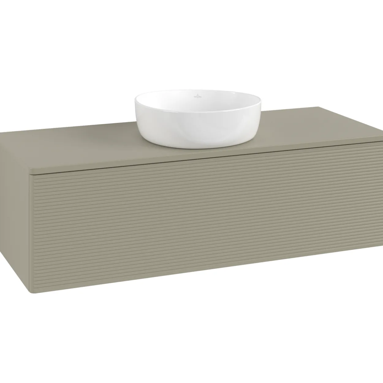 V&b antao servantskap 1 skuff rillet 1200x360x500 m/kranhull stengrå