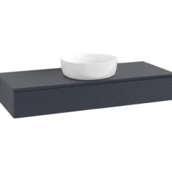 V&b antao servantskap 1 skuff rillet 1200x190x500 u/kranhull blå