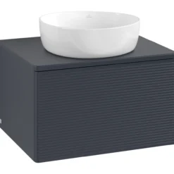 V&b antao servantskap 1 skuff rillet 600x360x500 u/kranhull blå