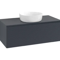 V&b antao servantskap 1 skuff rillet 1000x360x500 u/kranhull blå