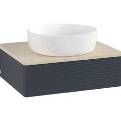 V&b antao servantskap 1 skuff rillet 600x190x500 u/kranhull blå/créme