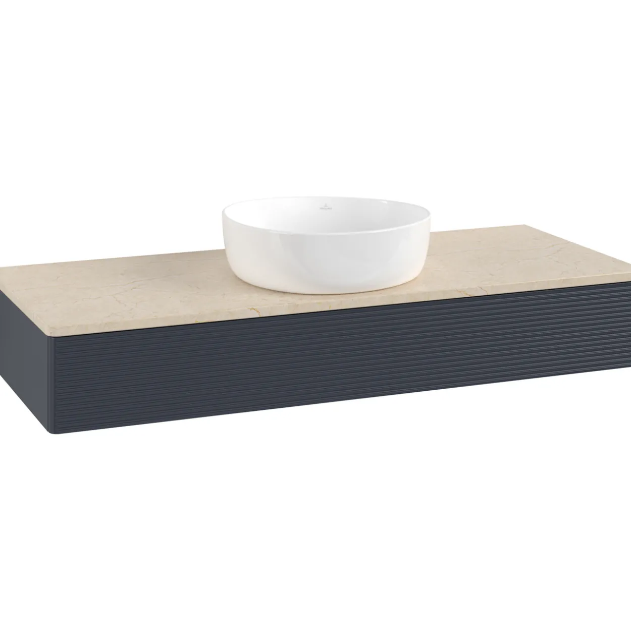 V&b antao servantskap 1 skuff rillet 1200x190x500 u/kranhull blå/créme
