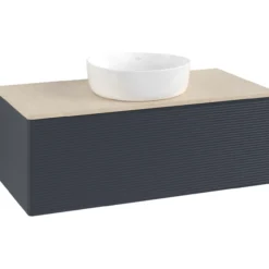 V&b antao servantskap 1 skuff rillet 1000x360x500 u/kranhull blå/créme