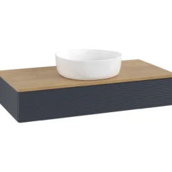 V&b antao servantskap 1 skuff rillet 1000x190x500 u/kranhull blå/eik